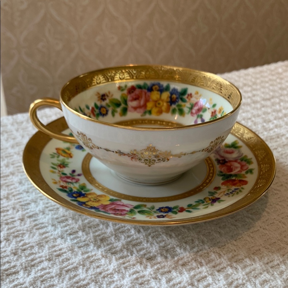 Elegant Gold and Floral Teacup Set